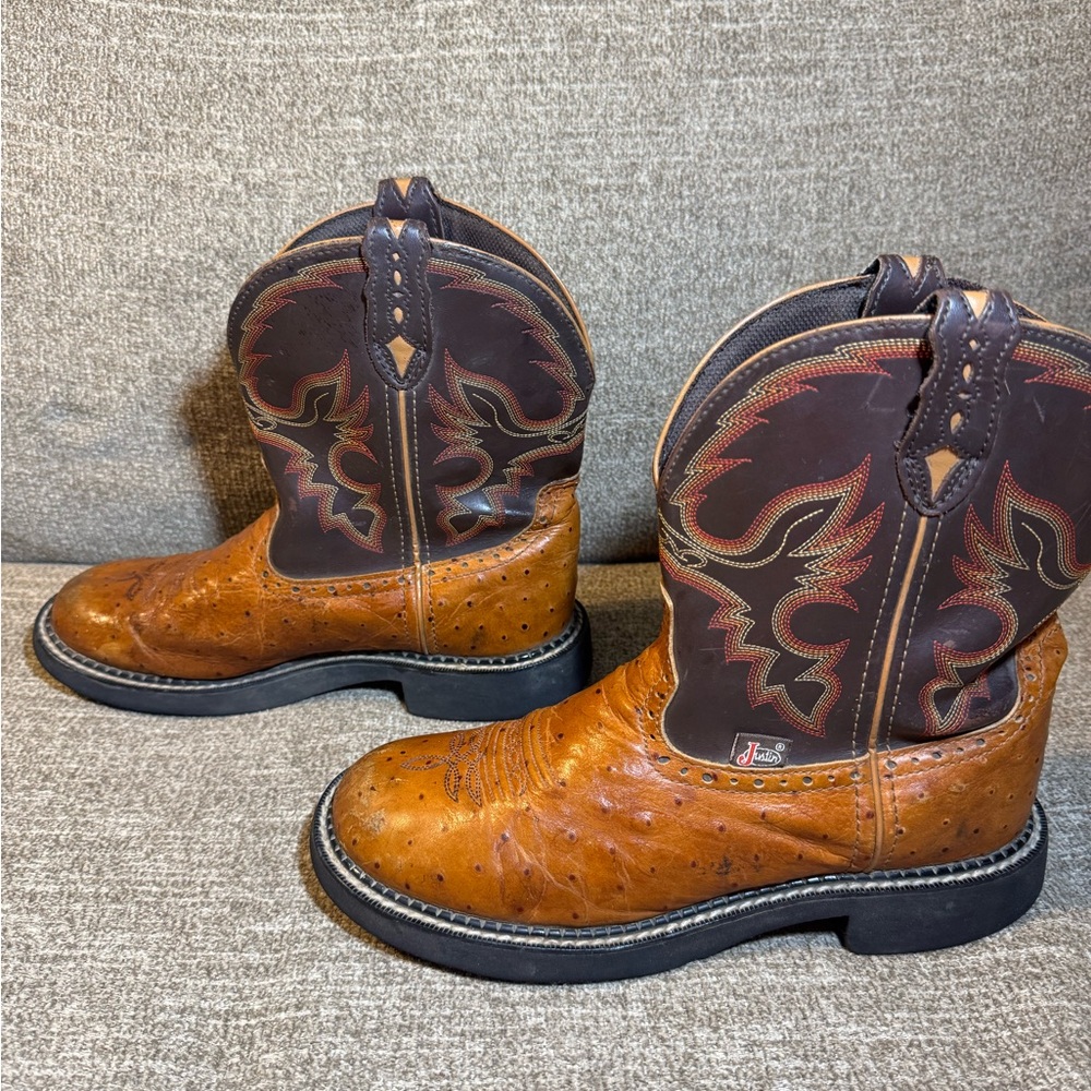 Justin Gypsy Women's L9900 Western Cowgirl Boots Two-Tone Leather Size 8.5 - Picture 5 of 12